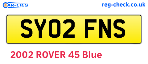 SY02FNS are the vehicle registration plates.