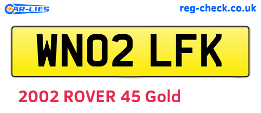 WN02LFK are the vehicle registration plates.