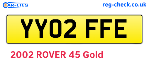 YY02FFE are the vehicle registration plates.