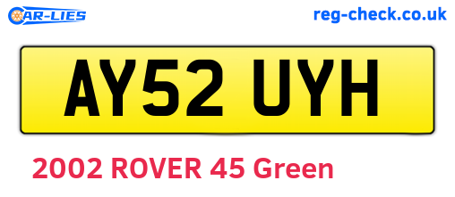AY52UYH are the vehicle registration plates.