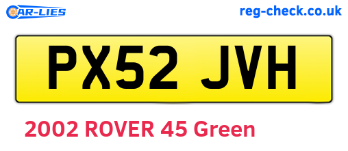 PX52JVH are the vehicle registration plates.