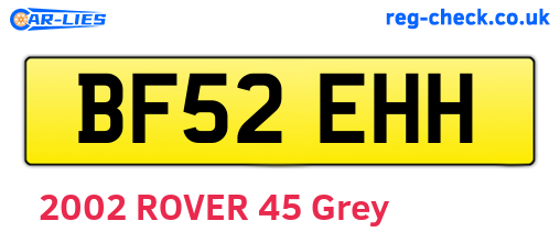 BF52EHH are the vehicle registration plates.