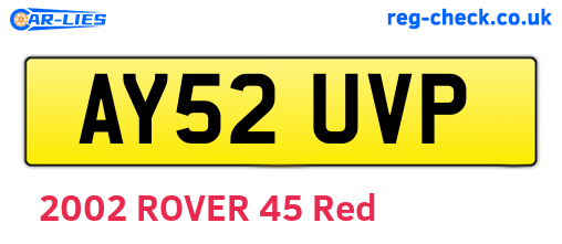 AY52UVP are the vehicle registration plates.