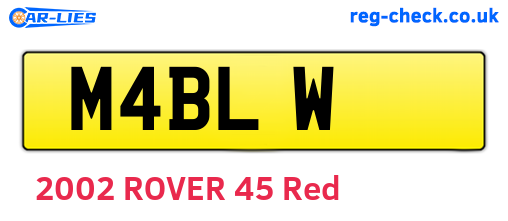 M4BLW are the vehicle registration plates.