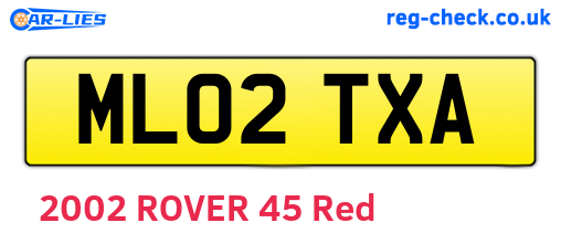 ML02TXA are the vehicle registration plates.