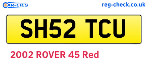 SH52TCU are the vehicle registration plates.
