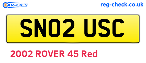 SN02USC are the vehicle registration plates.