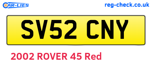 SV52CNY are the vehicle registration plates.