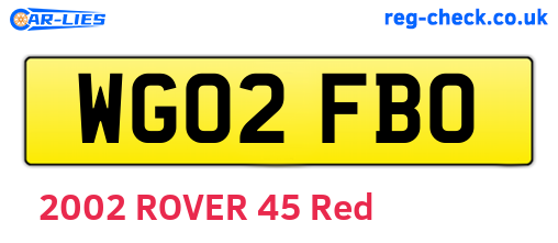 WG02FBO are the vehicle registration plates.