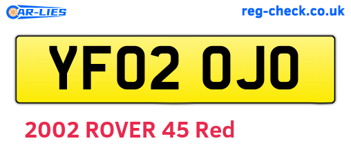 YF02OJO are the vehicle registration plates.