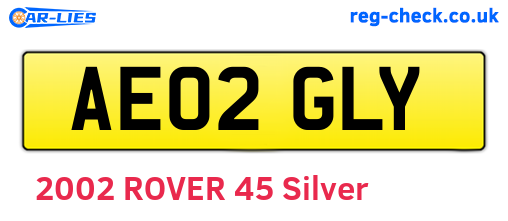 AE02GLY are the vehicle registration plates.