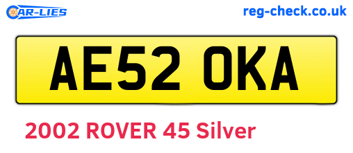 AE52OKA are the vehicle registration plates.