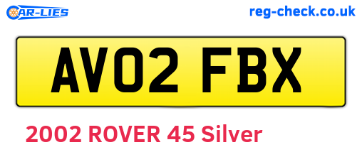AV02FBX are the vehicle registration plates.