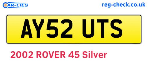 AY52UTS are the vehicle registration plates.