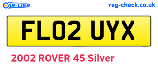 FL02UYX are the vehicle registration plates.