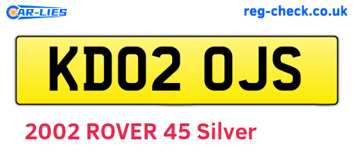 KD02OJS are the vehicle registration plates.