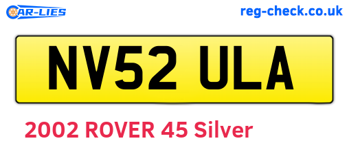 NV52ULA are the vehicle registration plates.