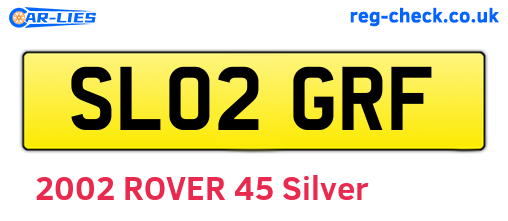 SL02GRF are the vehicle registration plates.