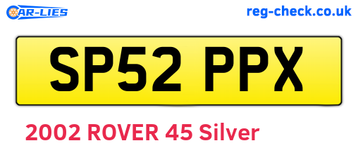 SP52PPX are the vehicle registration plates.