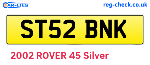 ST52BNK are the vehicle registration plates.