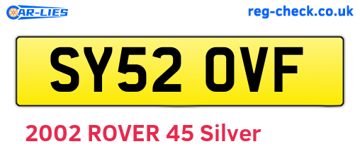 SY52OVF are the vehicle registration plates.