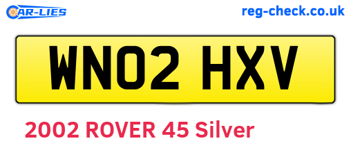 WN02HXV are the vehicle registration plates.
