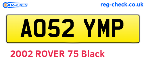 AO52YMP are the vehicle registration plates.