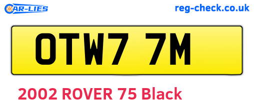 OTW77M are the vehicle registration plates.