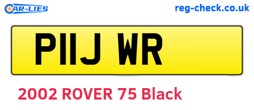 P11JWR are the vehicle registration plates.