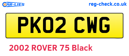 PK02CWG are the vehicle registration plates.