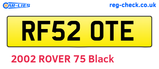 RF52OTE are the vehicle registration plates.