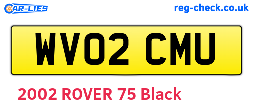 WV02CMU are the vehicle registration plates.