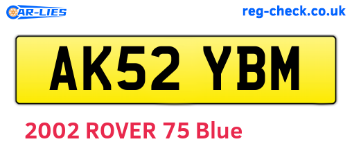 AK52YBM are the vehicle registration plates.