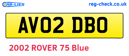 AV02DBO are the vehicle registration plates.