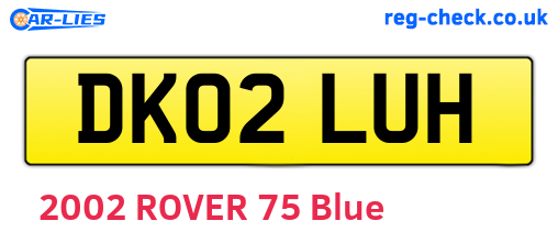 DK02LUH are the vehicle registration plates.