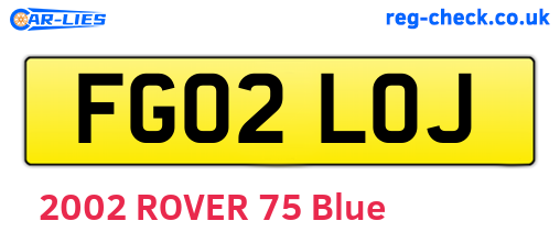 FG02LOJ are the vehicle registration plates.