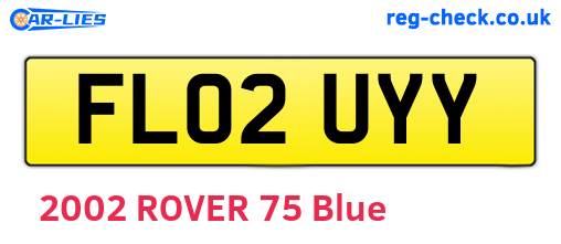 FL02UYY are the vehicle registration plates.