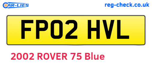 FP02HVL are the vehicle registration plates.