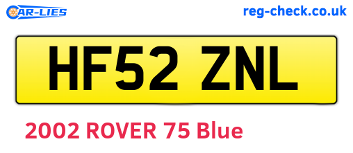 HF52ZNL are the vehicle registration plates.