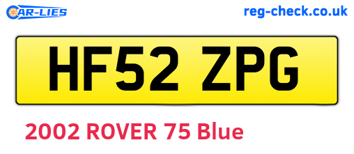 HF52ZPG are the vehicle registration plates.