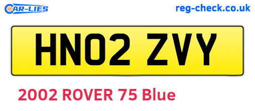 HN02ZVY are the vehicle registration plates.