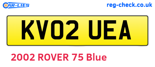KV02UEA are the vehicle registration plates.