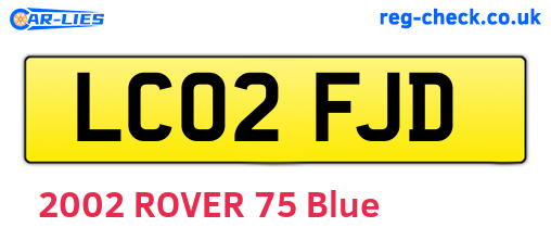LC02FJD are the vehicle registration plates.