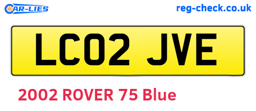 LC02JVE are the vehicle registration plates.