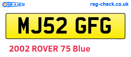 MJ52GFG are the vehicle registration plates.