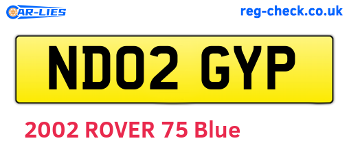 ND02GYP are the vehicle registration plates.
