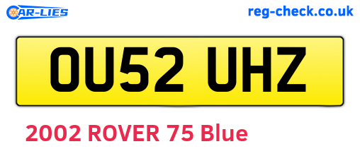 OU52UHZ are the vehicle registration plates.