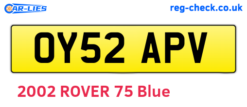 OY52APV are the vehicle registration plates.
