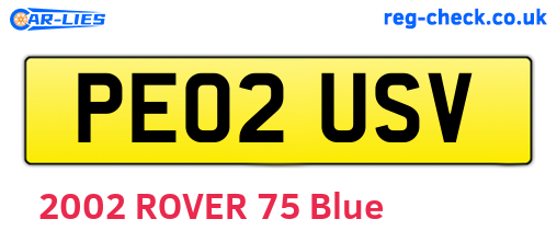 PE02USV are the vehicle registration plates.