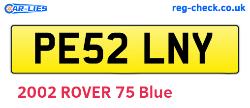 PE52LNY are the vehicle registration plates.